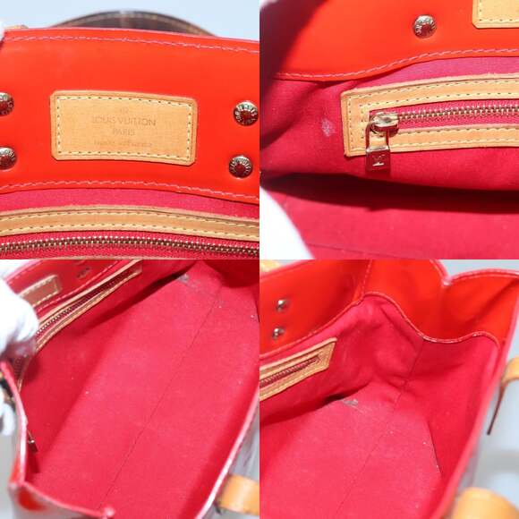 LOUIS VUITTON Monogram Vernis Reade PM Hand Bag Red Rouge M91088 - Picture 11 of 12